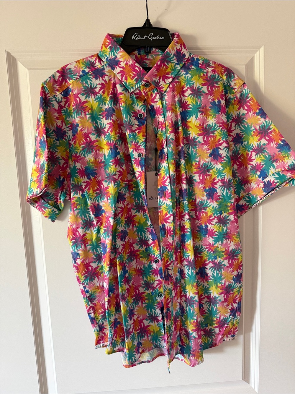 Robert Graham Tropical Multicolor Palm Print Button-Down Shirt